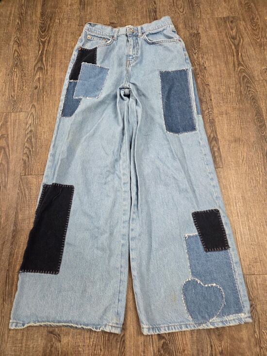 BDG Denim - BDG Urban Outfitters Patchwork Wide Leg Puddle Jeans Skater 26" Waist
